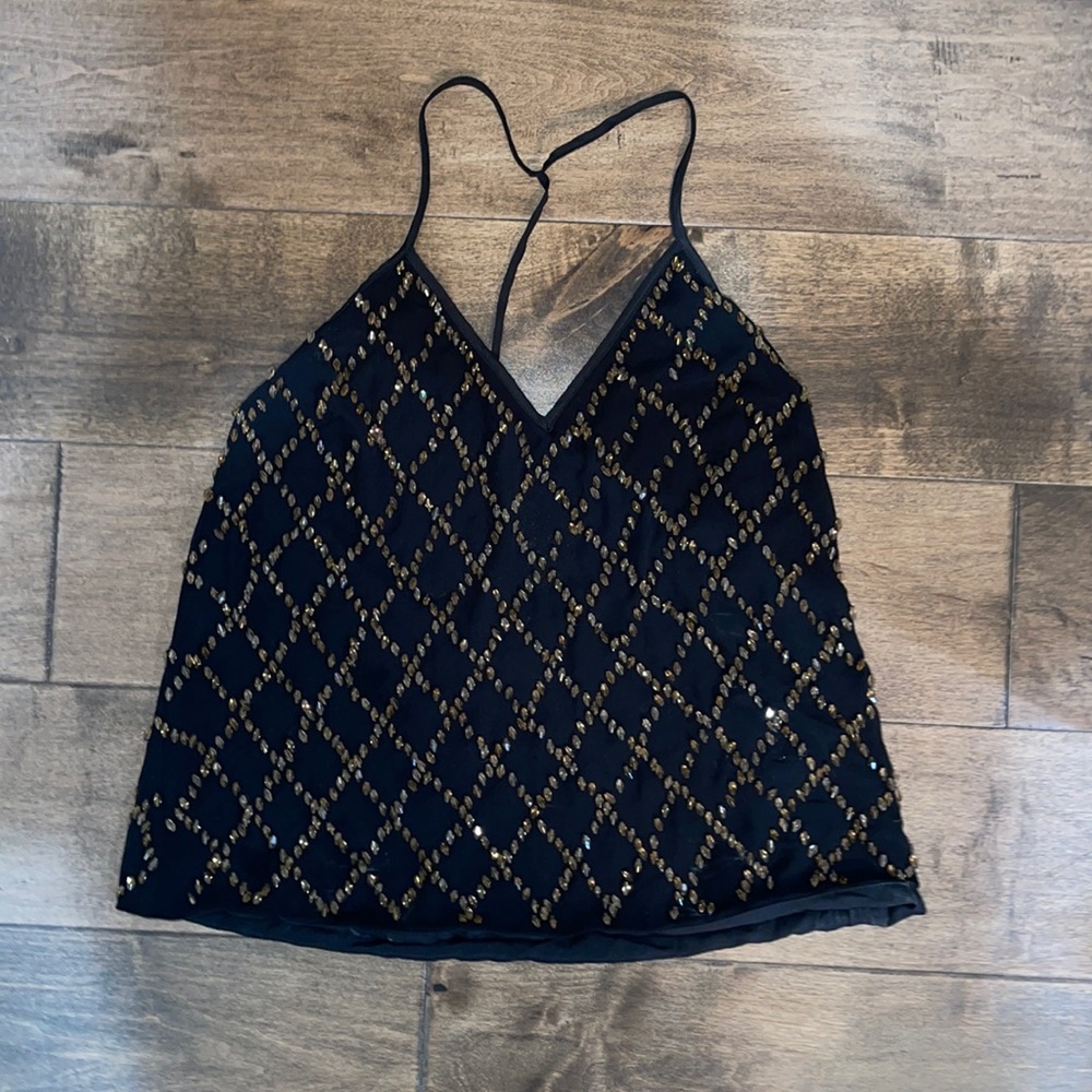 gorgeous beaded black top